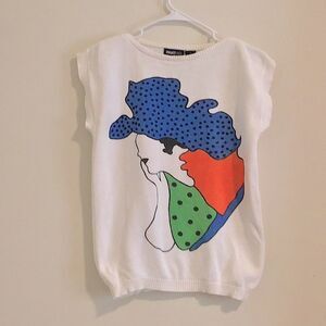 Vintage Panther Artist Cotton Short Sleeve Sweater